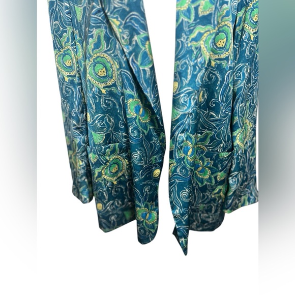 ZARA Blue green Paisley nwt Blazer Jacket Open
Front Floral Lined extra large - Picture 3 of 14